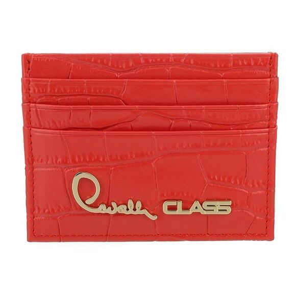 Roberto Cavalli Class Coral Embossed Dolly Credit Card Holder
